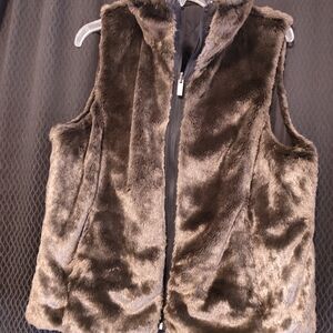 Brown Faux Fur Vest